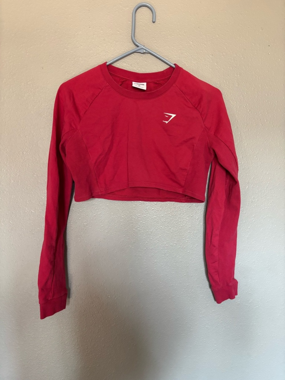 Gymshark pink Cropped Long Sleeve Top with Logo